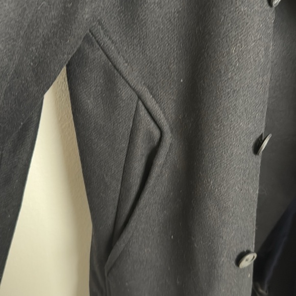 RARE ZARA BLACK TAG Wool Coat with hood Sz XL - Picture 5 of 8